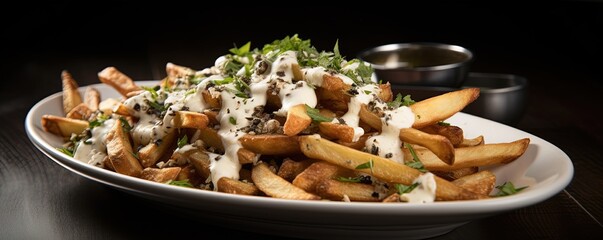 Wall Mural - plate of truffle fries
