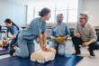 © Jacob Lund - CPR training in medical school: Medical students learn from an experienced doctor