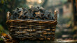 A fabulous basket with burnt stars
