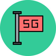 Poster - 5G Line Filled Circle Icon