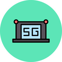 Poster - 5G Line Filled Circle Icon