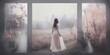 Ethereal layers of misty gray and blush enveloping the frame softly, casting a spell of quiet enchantment.