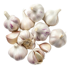 Wall Mural - Set of garlic isolated on transparent background