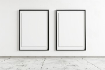 Poster - Minimalistic mockup in black frame on white wall