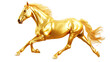 Lucky golden horse isolated on white or transparent background