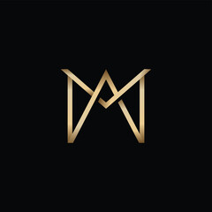 Wall Mural - Letter MA or AM in Spider Web Luxury Logo