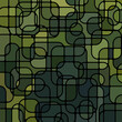 abstract vector stained-glass mosaic background - dark green