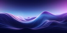 Celestial Shades Of Indigo And Violet In 3D Waves, Their Reflective Surface Capturing The Ethereal Glow Of Distant Stars.