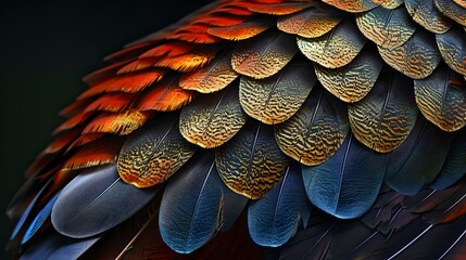 The beautiful wing feathers of Argus Phesant
