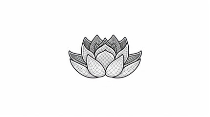 Canvas Print - a drawing of a lotus flower with the word dahl written in the center of the flower and the word dahl written in the middle of the flower.