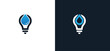 Water Drop Bulb Logo Concept icon sign symbol Element Design. Light, Aqua, Droplet Logotype. Vector illustration template