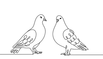 Wall Mural - Pigeon. Dove. Pair