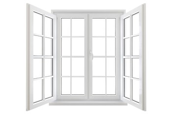 Poster - A simple open window with a white frame. Ideal for interior design concepts