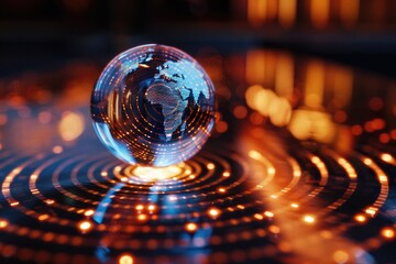 Aufkleber - Glass ball on table, suitable for various concepts