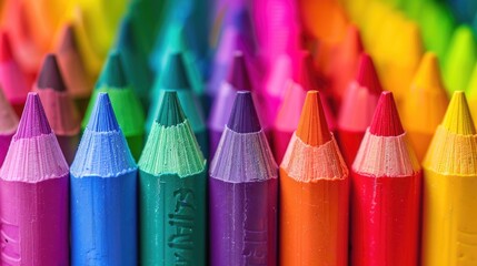 Poster - Vibrant assortment of colored pencils, ideal for school projects or art supplies