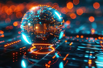 Aufkleber - A unique spherical cityscape view, ideal for futuristic concepts or innovative design projects