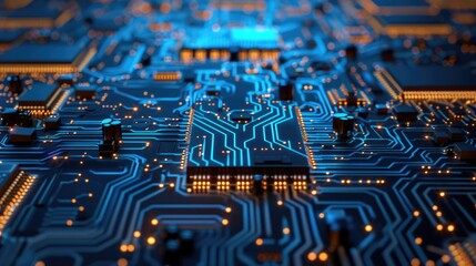 Poster - Detailed close up of a computer circuit board, perfect for technology concepts