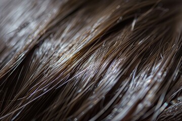 Canvas Print - Close up of a person's brown hair, suitable for beauty or haircare concepts