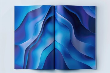 Poster - An open book with a blue design, suitable for various educational or creative projects