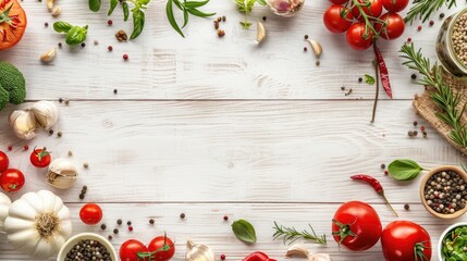 Poster - Assorted vegetables displayed on a rustic wooden table. Suitable for food and nutrition concepts