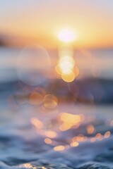 Aufkleber - A beautiful sunset over the ocean, perfect for travel and nature themes