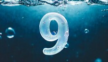 Bubbles Font Number 9 0 In Ther Or Water Realistic 3d Rendering Typography For Your Unique Headline Graphic Design In Several Concept Idea Healthyr Borne Virus Covid 19 Corona