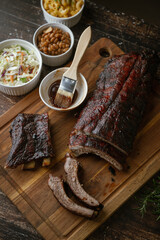 Wall Mural - bbq spare ribs with side dishes