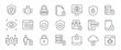 Security simple minimal thin line icons. Related secure, privacy, protection, defense. Editable stroke. Vector illustration.