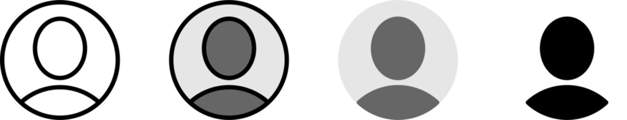 Poster - Generic Anonymous Social Media Web User Account Profile Avatar Image Symbol Icon Set. Vector Image.