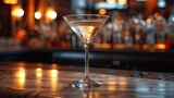 Fototapeta Londyn - A classic martini from New York City with gin or vodka drink for menu at luxury restaurant