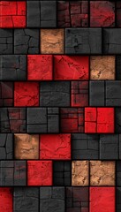 Poster - futuristic abstract business background in red and black colors with 3d effect for design projects