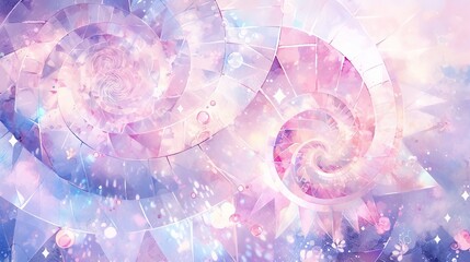 Poster - Fractal light spirals on a light abstract background. a Soft pastel color. AI. Abstraction, for prints, screen savers, or background imagery for websites and apps.