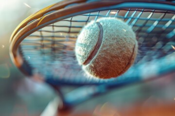 Wall Mural - Tennis concept. Background with selective focus and copy space