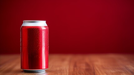 Poster - Mockup of soda can on abstract background with text space, presenting beverage soda concept.