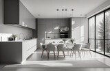 Fototapeta Niebo - Modern interior of a new house, bright style.