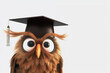 An animated owl wearing a graduation cap, symbolizing wisdom and education.
