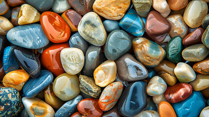  Background multicolored sea polished stones roll