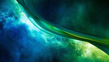 Wall Mural - abstract modern green blue background cosmic space modern design