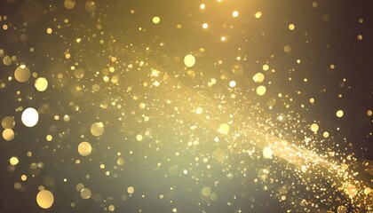 Wall Mural - abstract golden particles and sprinkles powder explosion for a holiday celebration like christmas shiny gold lights wallpaper background for ads or gifts wrap and web design