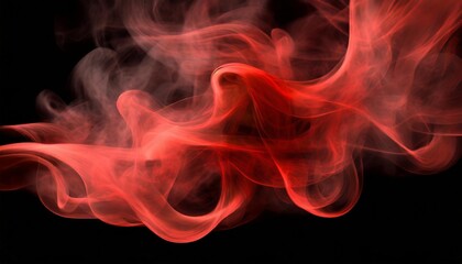 Wall Mural - red smoke evaporation on a black background