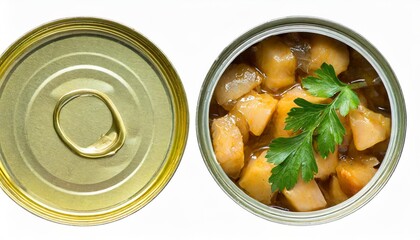 Wall Mural - canned food isolated with clipping path