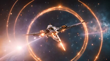 Wall Mural - flying through stars in deep space