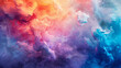 Multicolored clouds of paint wet watercolor abstract