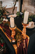 Wedding table candle setting