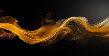 a yellow smoke on a black background