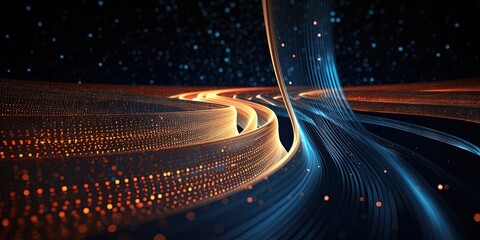 Poster - High speed big data flowing trough virtual cables, Database funnel information processing concept