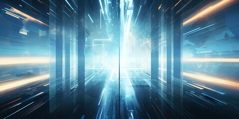 Poster - Scifi design external panels abstract. light color. illustration. darkish. Space station, spaceship, or starship Sci-fi style futuristic facility.