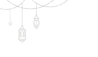 Wall Mural - illustration of a lantern. Illustration of lantern in ied mubarak. Ramadhan icon in line art style.  Ied mubarak icon in line art style. 