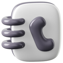 3D Icon Phonebook Illustration