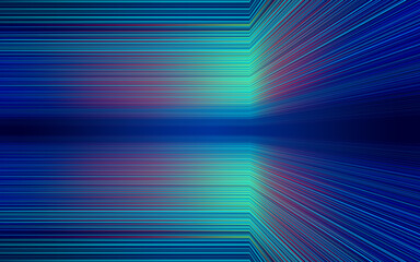 Poster - Color extended fiber lines space network and technology scene background